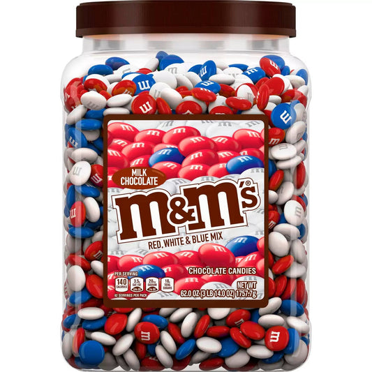M&M’s Milk Chocolate Patriotic Mix Candy Jar – 62 Oz